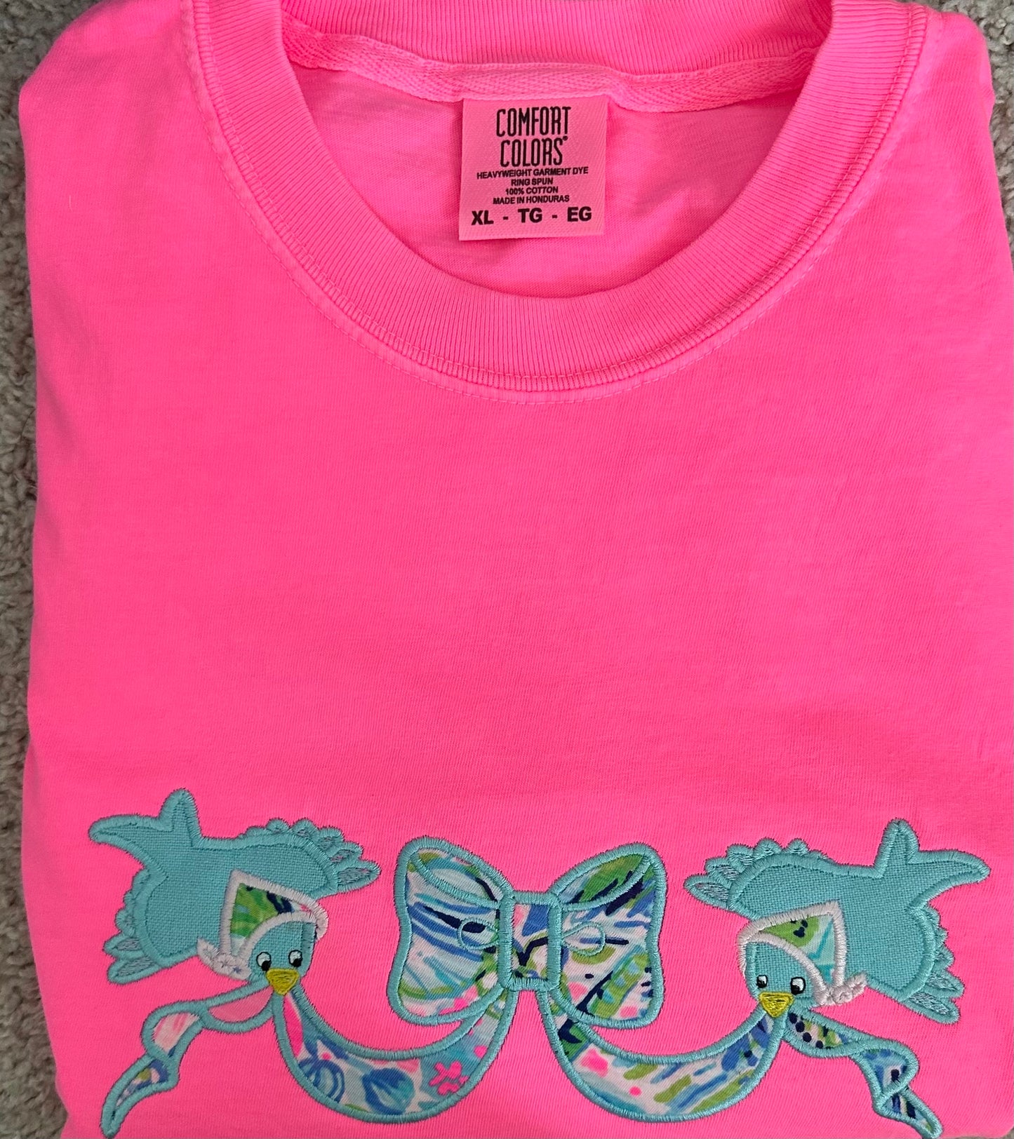 Birds & Bows appliqué T-Shirt