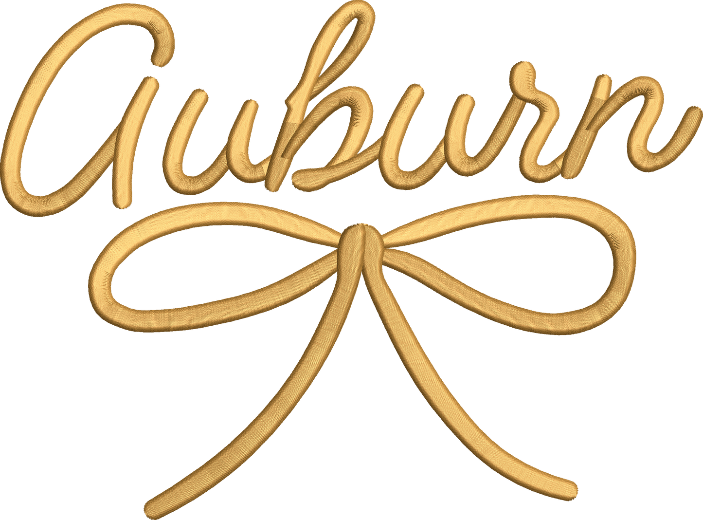 Auburn bow embroidery design DIGITIAL FILE ONLY