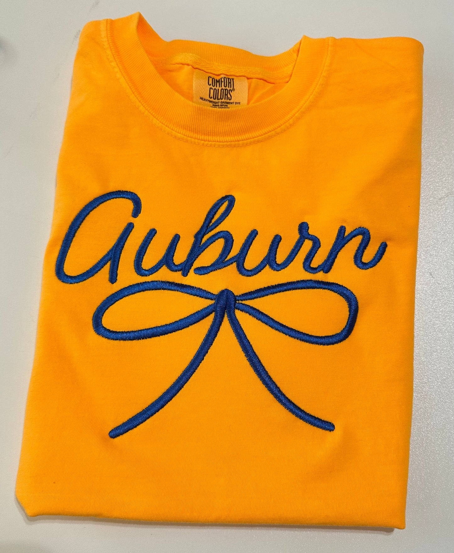 Auburn bow embroidery design DIGITIAL FILE ONLY