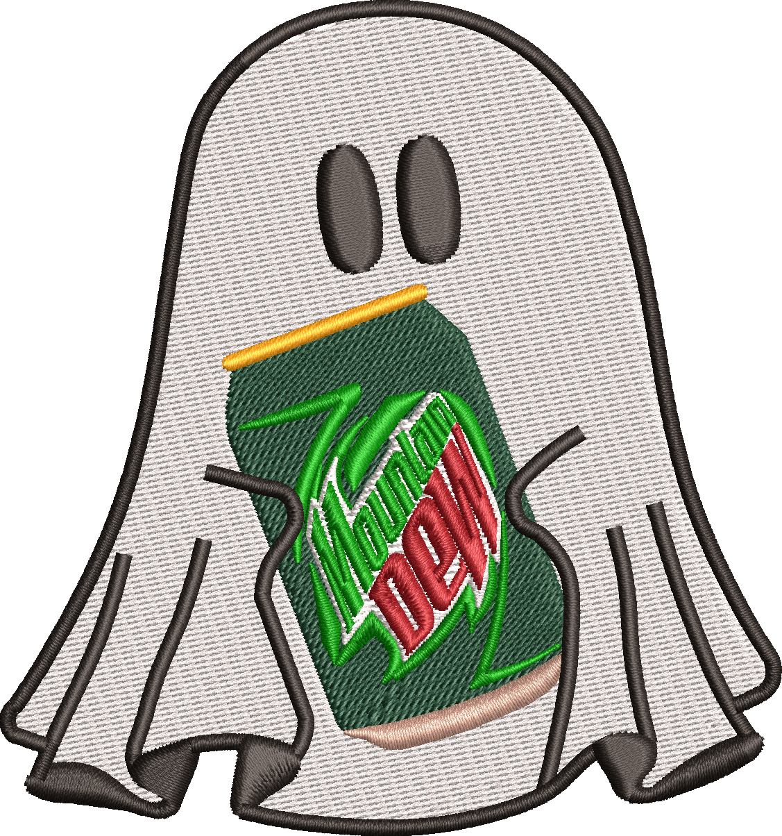 Mountain Dew ghost embroidery file 4X4