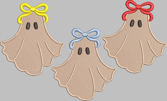 Ghost with Bows embroidery design